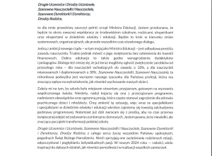 List Ministra Edukacji