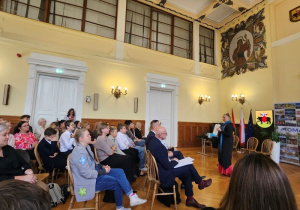 Przedstawiciele szkoły podczas konferencji oświatowej pt. "Technologia jest dla ludzi, a nie ludzie dla technologii"