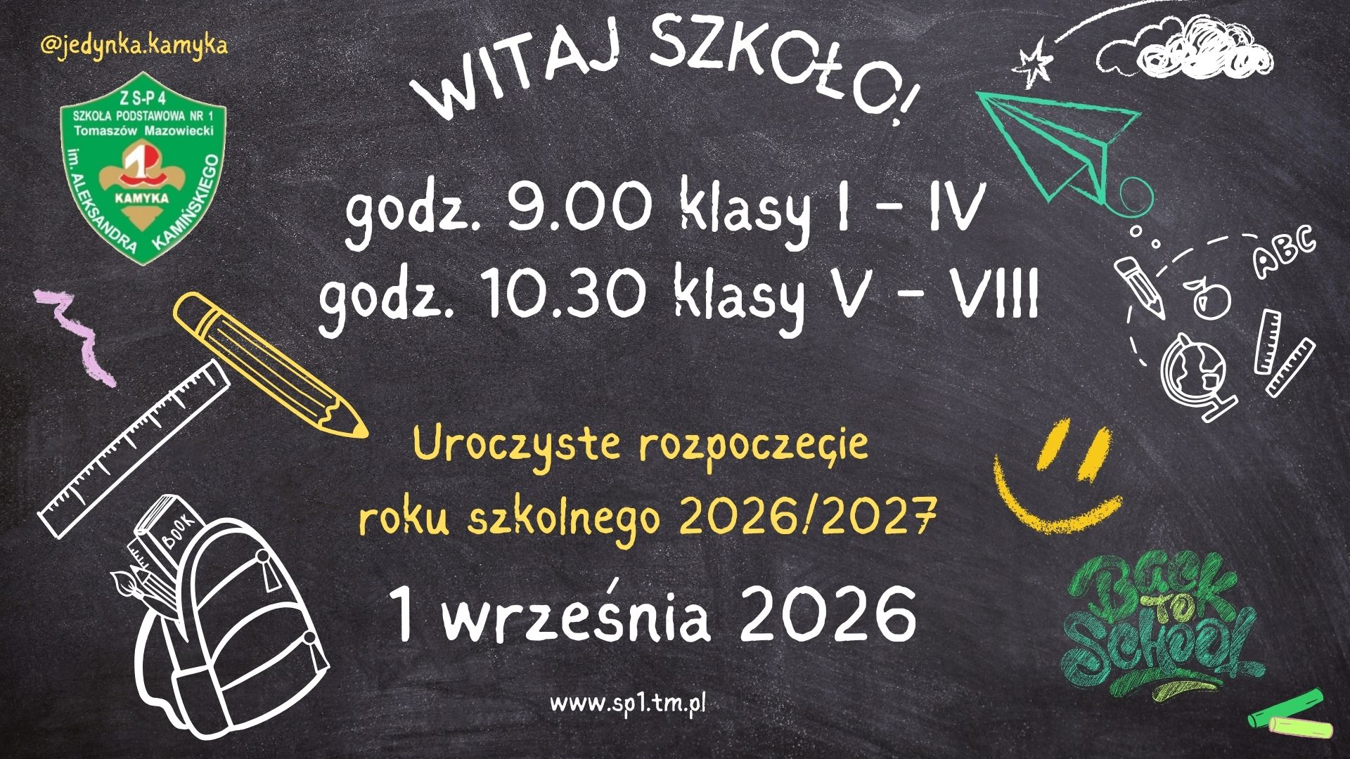 Harmonogram rozpoczęcia roku szkolnego