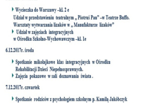 klasa integracyjna wydarzenia rok szkolny 2016/2017