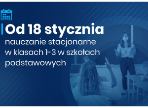 Od 18 stycznia powrót klas I-III do nauczania stacjonarnego