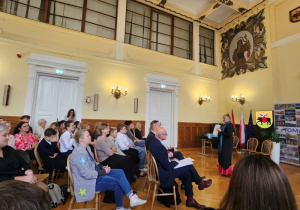 Przedstawiciele szkoły podczas konferencji oświatowej pt. "Technologia jest dla ludzi, a nie ludzie dla technologii"