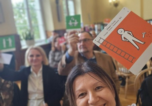 Przedstawiciele szkoły podczas konferencji oświatowej pt. "Technologia jest dla ludzi, a nie ludzie dla technologii"
