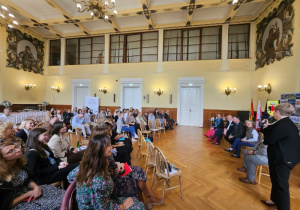 Przedstawiciele szkoły podczas konferencji oświatowej pt. "Technologia jest dla ludzi, a nie ludzie dla technologii"
