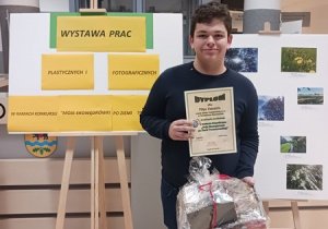 Uczeń szkoły - Filip - wyróżnienie w konkursie